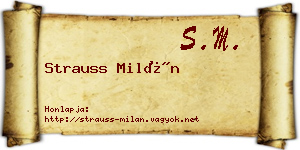 Strauss Milán névjegykártya