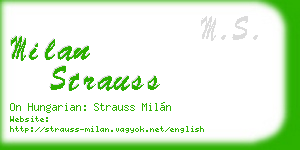 milan strauss business card